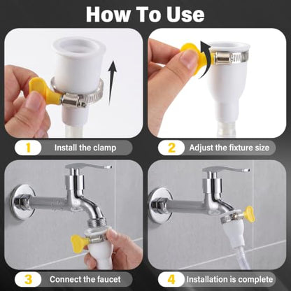 6.5FT Warmfarm Sink Hose Attachment for Faucet,PVC Faucet Hose Adapter for Sink with Stainless Steel Clamp,Portable Water Transfer for Garden, Pet Bathing, Cleaning - size: 6.5FT