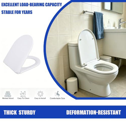 D-Shaped Toilet Seat – Soft-Close, Easy to Install, Easy to Clean | Quick-release design removes the seat in seconds, making deep cleaning around hinges simple and more hygienic - size: QS18”