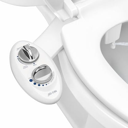 LUXE Bidet NEO 120 - Bidet Attachment for Toilet Seat, White | Non-Electric, Single Nozzle, Self-Cleaning, Adjustable Water Pressure, Rear Wash - color: White