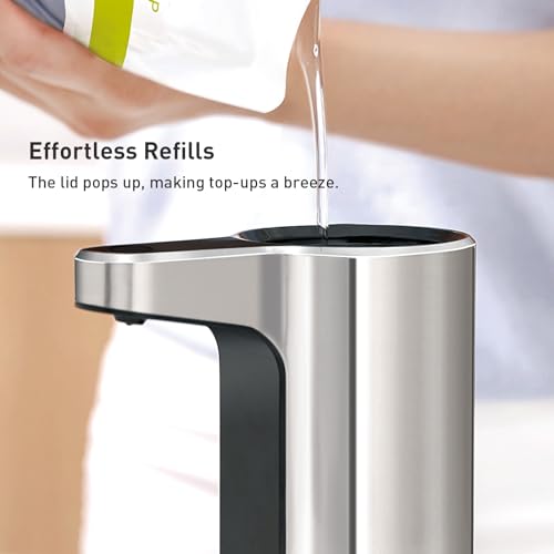 EKO Aroma Touchless Automatic Soap Dispenser for Kitchen and Bathroom, Liquid Hand Soap Dispenser, Water-Resistant and Rechargeable, 9 fl oz (Stainless) - color: Stainless Steel, size: 9 oz (Standard Rechargeable)