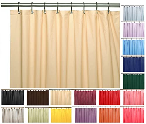 Elegant Heavy Duty Vinyl Shower Curtain Liner with 12 Metal Grommets Sand - color: Sand 1pk