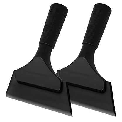 EHDIS Small Squeegee 5 inch Rubber Window Tint Windshield Scraper for Car,Glass, Mirror, Shower, Door,Bathroom Cleaning (Black, 2) - color: Black