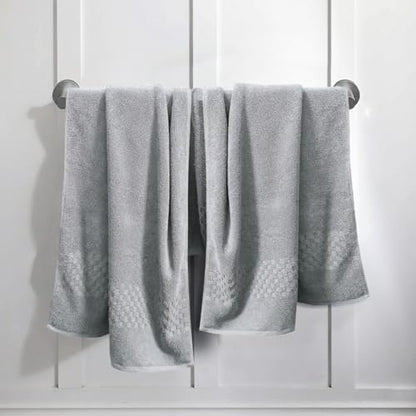 Feather & Stitch 100% Cotton 625 GSM Bath Towel Set of 6, Ultra Soft Highly Absorbent 2 Bath Towels, 2 Hand Towels & 2 Washcloth - Luxury Quick Dry Shower Towels (Grey) - color: Grey