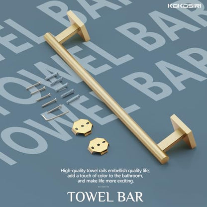 KOKOSIRI Hand Towel Bar Bathroom Towel Holder for Bath Kitchen Cabinet Towel Rails 16 Inch Brushed Gold Stainless Steel B4005BG-L16 - color: Brushed Gold, size: 16-Inch