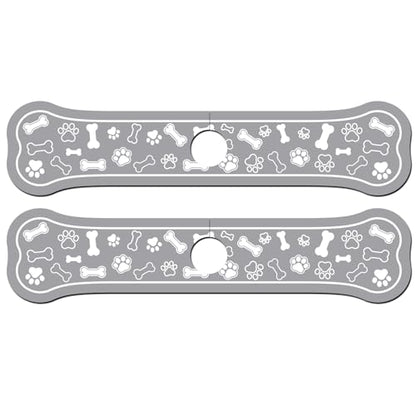 2Pcs Bone Shape Kitchen Sink Splash Guard Faucet Mat Dog Paw Dog Pattern Faucet Mat for Bathroom Kitchen 5.51x23.62In - color: Bone Shape