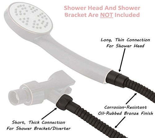72 Inch Flexible Shower Hose - Oil-Rubbed Bronze | Extra Long, Stainless Steel, Anti-Kink, Universal Replacement Tube For Handheld Showerheads, Showers & Baths, Easy Install - color: Oil Rubbed Bronze