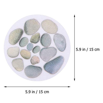 DOITOOL Bathroom Anti Slip Stickers 4 Pack 5.90X5.90 Inch Self-Adhesive Tub Safety Decals with Stone Pattern for Shower Bathtub and Wet Surfaces Prevention