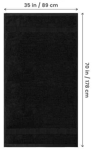 Utopia Towels - Luxurious Jumbo Bath Sheet 2 Piece - 600 GSM (35X70 Inches) 100% Ring Spun Cotton - Highly Absorbent and Quick Dry Extra Large Bath Towel - Super Soft Hotel Quality Towel (Black) | Extra Large Ring Spun Cotton Bath Sheets - Soft, Plush, Qu