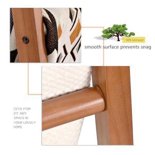 SwallowLiving 6ft Blanket Ladder, Solid Wood Towel Ladder, Rustic Decorative Ladder for Blankets, Farmhouse Wooden Quilt Rack for Living Room & Bathroom