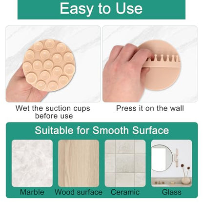 2pcs Shower Hair Catcher Wall, Suction Hair Collector for Shower, Reusable Silicone Grabber Catcher Trap for Drain Bath (Beige) - color: Beige