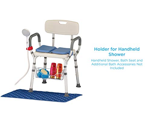 NOVA Handheld Shower Holder Attachment for Bath Seats & Transfer Benches – Universal Mount for Bath Stool, Shower Commode & Chairs, Adjustable, Secure, Easy Install Bathroom Accessory
