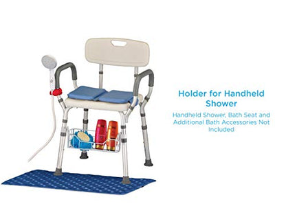 NOVA Handheld Shower Holder Attachment for Bath Seats & Transfer Benches – Universal Mount for Bath Stool, Shower Commode & Chairs, Adjustable, Secure, Easy Install Bathroom Accessory