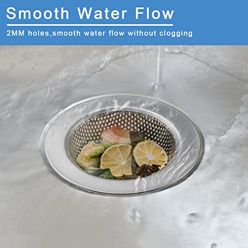 2 Pcs Sink Strainer Double-Layer Safe Design for Kitchen Sink Drain Basket | Upgraded Double-Layer Safe Kitchen Sink Strainer, No Finger Cuts, 4.5 Inch Outer Diameter, Fits Most Sinks - color: Silver(2 Pcs)