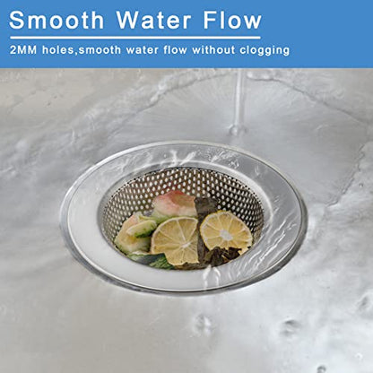 Honmein 3 Pcs Sink Strainer for Most Kitchen Sink Drain Basket, Upgraded Double-Layer Safe Design Kitchen Sink Strainer (Outer Diameter 4.5 Inch) | Upgraded Double-Layer Safe Kitchen Sink Strainer, No Finger Cuts, 4.5 Inch Outer Diameter, Fits Most Sinks