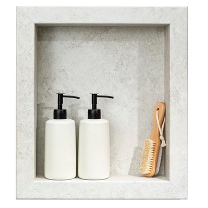 Palisade 17.5 in x 15.5 in Vinyl Shower Niche Rain Cloud | Waterproof Shower Insert - color: Rain Cloud