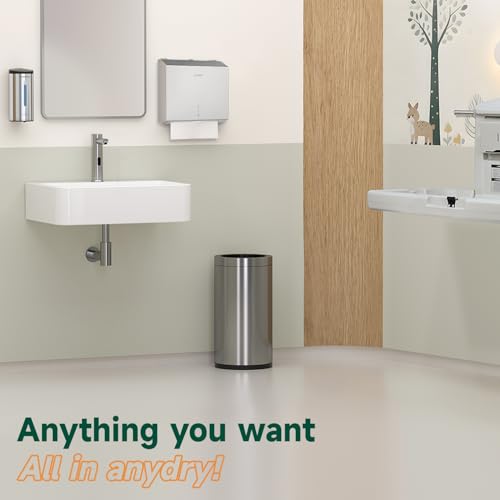 anydry Touchless Automatic Liquid Soap Dispense Wall Mount 25oz Large Capacity Stainless Steel for Commercial (Polished) - color: Polished Stainless Steel