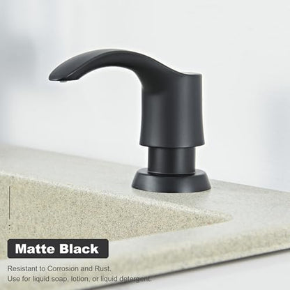 Kitchen Sink Soap Dispenser - Matte Black, G080B-G | Sink Soap Dispenser Pump with 40" Silicone Soap Dispenser Extension Soap Tube, Say Goodbye to Frequent Refills - color: Matte Black, size: with Hose