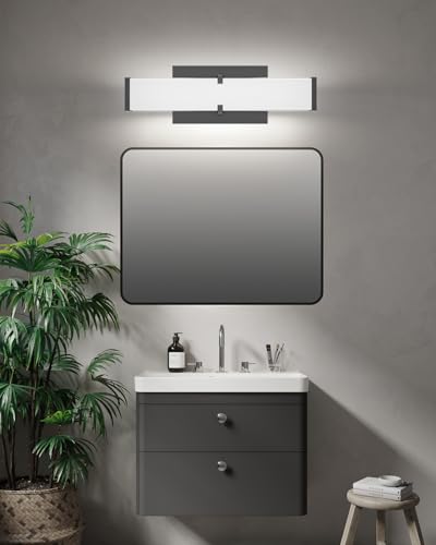 Modern LED Light Fixtures 40 Inch, 40W 3600 Lumen Dimmable Vanity Light, 5CCT Lights for Bathroom, Black, ETL Certified - size: 40IN 5CCT