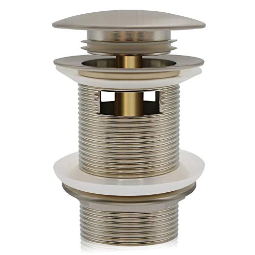 FerdY Pop-up Drain for Freestanding Bathtub, Brushed Nickel Finish, cUPC Certification, Freestanding Bathtub Drain Stopper - color: Brushed Nickel
