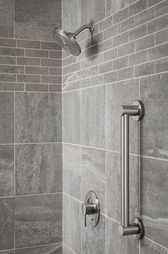 Moen YG0418BN Bathroom Safety 18-Inch Stainless Steel Modern Bathroom Grab Bar, Brushed Nickel - color: Brushed Nickel