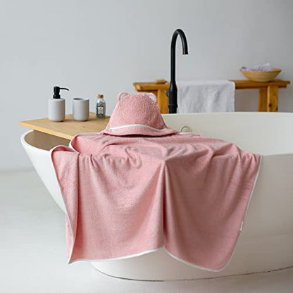 Premium Toddler Towels with Hood - Extra Soft Rayon from Bamboo Toddler Bath Towel (Pink) - color: Pink