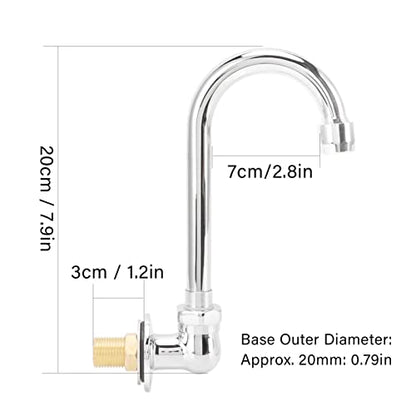 Foot Pedal Faucet, Stainless Steel G12 Thread Wall Mounted Knee Valve Basin Tap Valve Bathroom Basin Faucet Set for Hospital Medical Laboratory