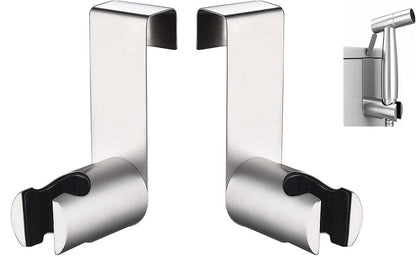 Handheld Bidet Sprayer for Toilet,Bidet Sprayer Holder,Hook Silver | Bidet Sprayer Holder for Handheld Shower Wand, Diaper Sprayer,Stainless Steel Bidet Holder - color: Silver
