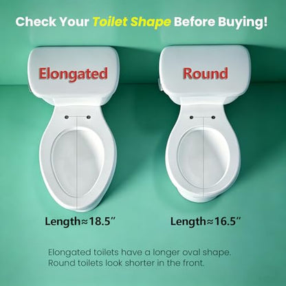 R&T B1095 Round Slow Close Plastic Toilet Seat 16.5" Quick-Release Hinges | Round toilet seat soft close - color: Round – Standard (330 lbs)