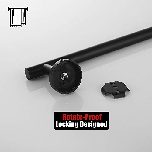 JQK Black Towel Bar, 27 Inch 304 Stainless Steel Thicken 0.8mm Towel Rack Bathroom, Towel Holder Matte Black Wall Mount, Useable Length 24 Inch, TB110L24-PB - color: Black, size: 27 Inch
