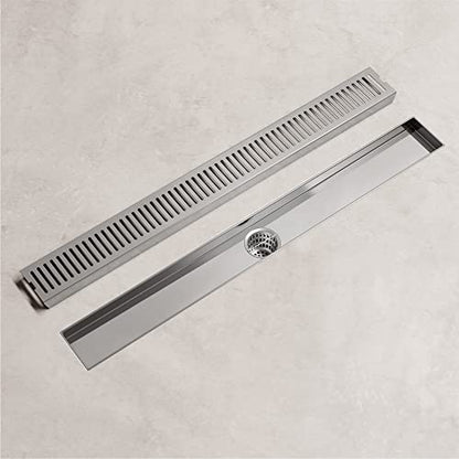 VIGO Elan 24 in. Linear Shower Drain in Chrome - VG07002CH - color: Chrome, size: 24 in.