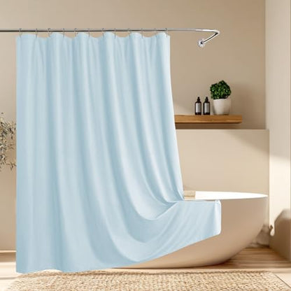 Aiyufeng Ice Blue Shower Curtains for Bathroom，Dot Like Embossed Textured Waterproof Soft Polyester Cloth Shower Curtain，Hotel Spa Machine Washable，72Wx72L - color: Ice Blue, size: 72"W x 72"L (Pack of 1)