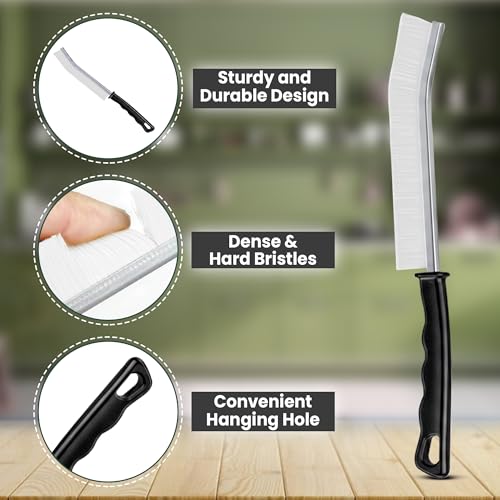 Crevice Cleaning Brush Set 6Pcs Hard Bristle Tools for Narrow Spaces | Grout Scrub Brush for Tile Floors, Bathroom, Shower, Window Tracks & Kitchen Cleaning, Ideal brush for Gaps and Tight Areas.