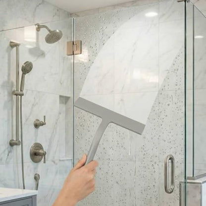 Shower Squeegee for Glass Doors, All-One-Piece Silicone Shower Squeegee with Hook Design for Easy Hanging and Cleaning (Gray) - color: Gray
