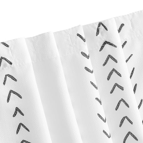 jinchan Black and White Boho Shower Curtain Herringbone Zig Zag Waterproof Fabric Bohemian Modern Farmhouse Arrow Geometric Shower Curtains for Bathroom with 12 Hooks 70x72 Inches - color: Boho Chevron Black, size: 70"W x 72"L (Pack of 1)