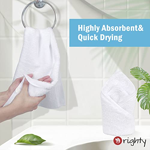 Orighty 12-Pack White Hand Towels - Quick Drying & Absorbent Microfiber Gym Towels 16x28 inches - Lightweight & Thin White Yoga Towels - Multi-Purpose Camping Towels for SPA, Hotel & Bathroom | Quick Drying & Absorbent, Lightweight & Thin White Yoga Towel