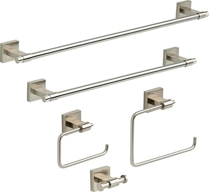 Franklin Brass Hand Towel Holder | Square Satin Nickel Ring for Hanging Towels in Kitchen, Bathroom | Maxted Accessories - color: Satin Nickel