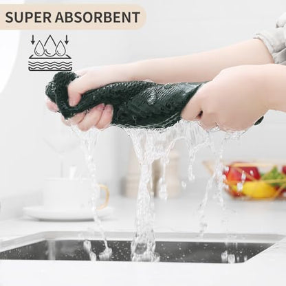 Homaxy 100% Cotton Waffle Weave Kitchen Towels, 10-Pack, Blackish Green | Ultra Soft Absorbent Dish Towels, Quick Drying Cleaning Towels, 13 x 28 Inches - color: Blackish Green, size: 13 x 28 - 10 Pack