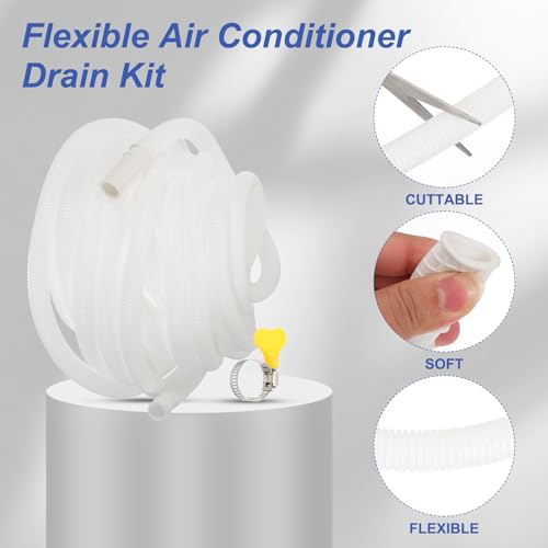 PATIKIL 32.8ft Air Conditioner Drain Kit, Universal AC Drain Hose Connector Hose with Clamp Rubber Adapter for Mini-Split Window AC Unit Dehumidifier Faucet - size: 32.8ft