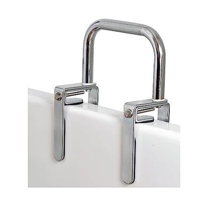 Carex Bathtub Rail with Finish Bathtub Grab Bar Safety Bar for Seniors and Handicap for Assistance Getting in and Out of Tub, Easy to Install on Most Tubs, Chrome, 1 Count - style: Single-Grip