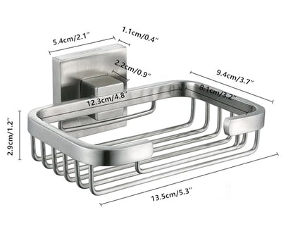 SEIDO Soap Dish for Shower Wall, 304 Stainless Steel Bar Soap Holder for Bathroom & Kitchen, Brushed Nickel Soap Saver Tray for Shower, 4.8" L x 3.2" W Internal - color: Brushed Nickel