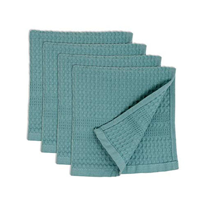 GILDEN TREE Waffle Towels Wash Cloths for Showering, Exfoliating Washcloth Face Towels, Quick Dry Towel Cotton Washcloths Set of 4, Classic Style (Seafoam) - color: Seafoam, size: Washcloth (4 Pack)