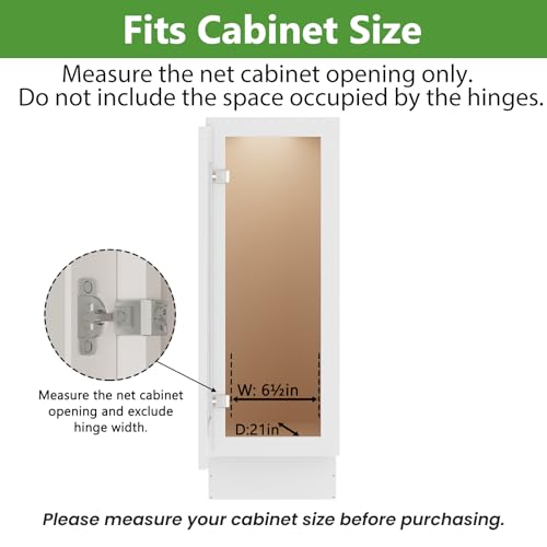 Pull Out Spice Rack Cabinet Organizer (6" W X 20½" D),3 Tier Slide Out Drawer for Narrow Cabinet, Pull Out Shelves Under Cabinet Storage for Kitchen - size: 6" W x 20½" D,3 Tier