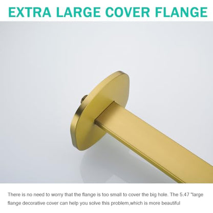 16 Inch Shower Arm with Flange,Stainless Steel Extension Extender Pipe for Fixed Rain Shower Head,Extra Long High Rise Shower Head Extension Arm,Champagne Bronze,SE-91119-16CB - color: Champagne Bronze(91119)