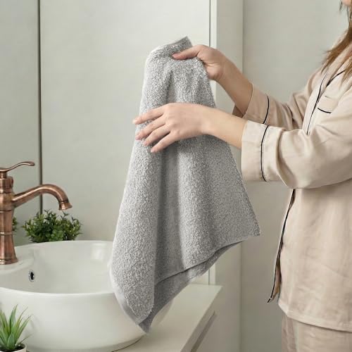 REDKISS 4-Pack Luxury Hand Towels, 16x32 Inch 450G 100% Cotton, Grey Quick-Dry Bathroom & Kitchen Towels, Super Soft and Highly Absorbent - color: Grey, size: hand towel set of 4