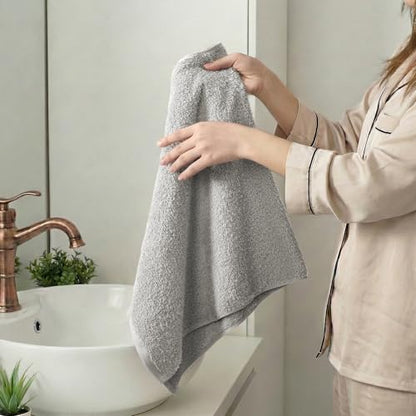REDKISS 4-Pack Luxury Hand Towels, 16x32 Inch 450G 100% Cotton, Grey Quick-Dry Bathroom & Kitchen Towels, Super Soft and Highly Absorbent - color: Grey, size: hand towel set of 4