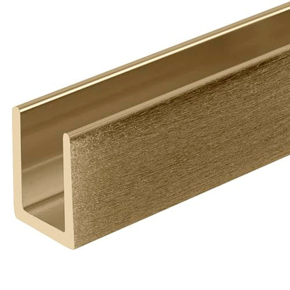 Brixwell SDCD38ABRS-CCP4 Antique Brass 3/8" Fixed Panel Shower Door Deep U-Channel - 4 inch Sample - color: Antique Brass, size: 4 Inch - Sample