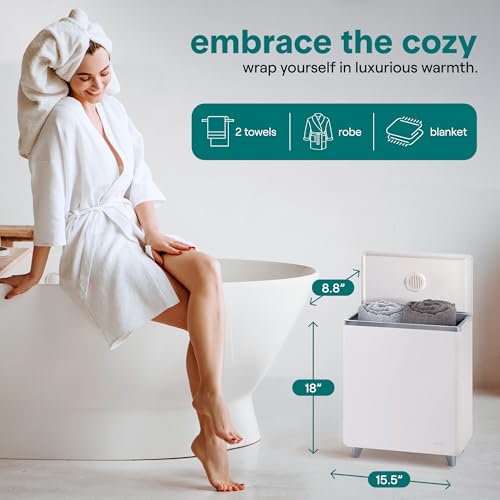 SereneLife Luxury Rectangle Towel Warmer - Spa & Bathroom Heater with Custom Fragrance, Auto Shut-Off, Fits 2 large Towels, Blankets, Bathrobes, PJ's - Perfect Gift for Him & Her (Silver) - color: Silver