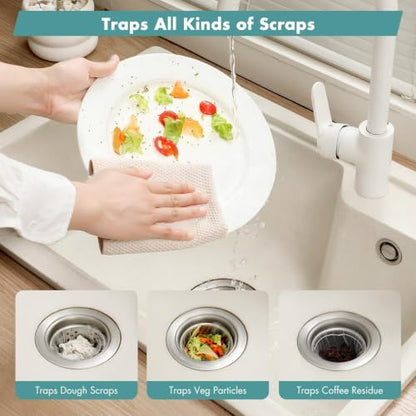 200 Pack Disposable Drain Covers for Sourdough, Kitchen Mesh Sink Strainer Bags, Anti-Clog Drain Catchers for Food Scraps, Coffee Grounds & Hair, Kitchen & Bathroom