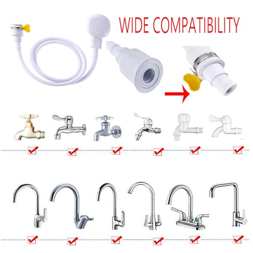 Sink Spray Rubber Hose, Sink Hose Attachment for Faucet Portable Sink Hose Faucet Sprayer, Shampoo Sprayer Hose for Dog, Pets, Bathing Baby, Washing Hair, Rinsing Vegetables.
