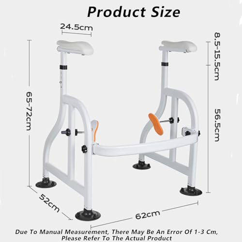 Toilet Safety Rails,Free Standing Adjustable Height Width Toilet Safety Frame,330 IBS Weight Capacity Commode Stability Handrails